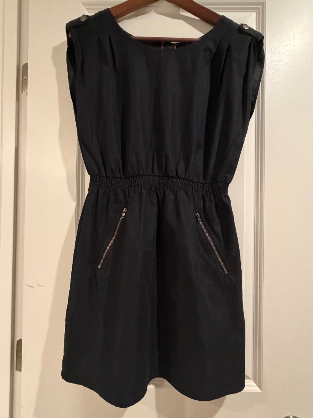ALI & KRIS Black Mini Dress with Zipper Pockets - Size S